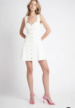 Aje Byblos Linen Mini Dress Ivory Size 8 for rent on The Volte - image 1