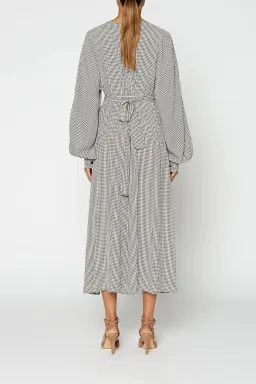 Scanlan Theodore Gingham Front Wrap Dress in Black/White Size S / Au 8 for rent on The Volte - image 3