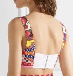 Dolce & Gabbana Mambo/Caretto Print Bra Top and A-Line Skirt Multi-colored Size 38 / AU 8 for rent on The Volte - image 3
