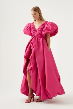 Aje Manifestation Gown Fuchsia Pink Size AU 10 for rent on The Volte - image 3