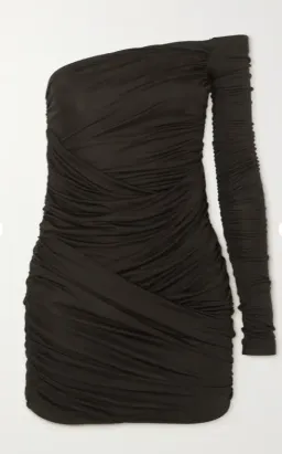 Gauge81 Valmiera One Shoulder Ruched Mini Dress Black Size 6 for rent on The Volte - image 4