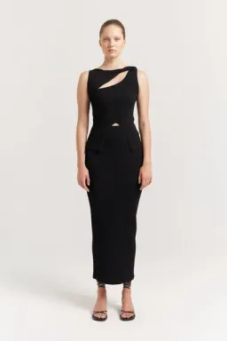 Henne Romee Knit Top and Skirt Set Black Size 8 for rent on The Volte - image 1