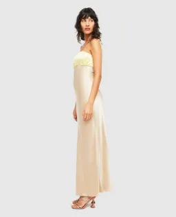 Ginia Sophia Maxi Dress Lime/Mink Size 6  for rent on The Volte - image 2