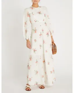 Zimmermann Heather High Neck Dress White Floral Size 1/Au 10 for rent on The Volte - image 1