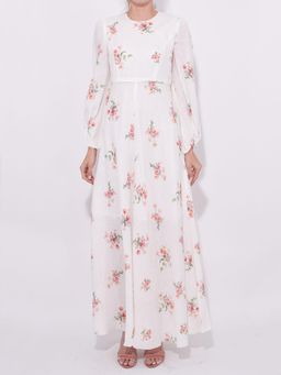 Zimmermann Heather High Neck Dress White Floral Size 1/Au 10 for rent on The Volte - image 2