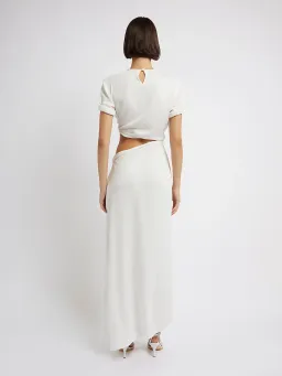 Christopher Esber White Rolled Sleeve Tee Dress White Size 4 for rent on The Volte - image 3