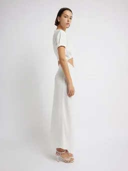 Christopher Esber White Rolled Sleeve Tee Dress White Size 4 for rent on The Volte - image 2