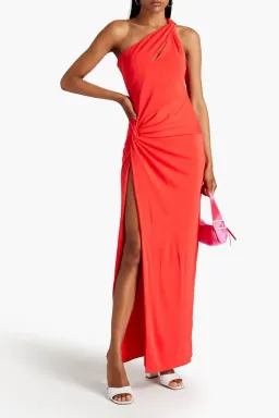 Nicholas Kinley One-Shoulder Twisted Stretch-Jersey Gown Orange  Size 8 for rent on The Volte - image 1