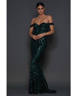 Elle Zeitoune HARRIS EMERALD GREEN GOWN for rent on The Volte - image 3