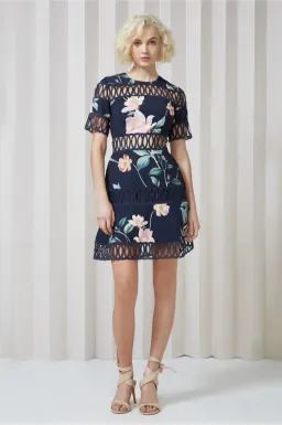 Keepsake Whispers Dress Navy Garden Floral Size M/Au  10 for rent on The Volte - image 1