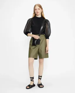 Ted Baker Micaeli Organza Volume Sleeve Top in Black Size 1 / AU 8 for rent on The Volte - image 2