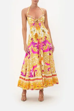 Camilla Tie Front Tiered Dress Multi-colored Size Small / AU 8 for rent on The Volte - image 1