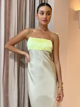 Ginia Sophia Maxi Dress Lime/Mink Size AU 6 for rent on The Volte - image 3