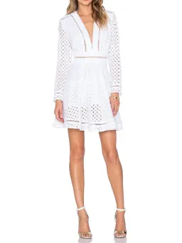 Zimmermann Ryker Lace Broderie Mini Dress White Size 0 / AU 8 for rent on The Volte - image 5