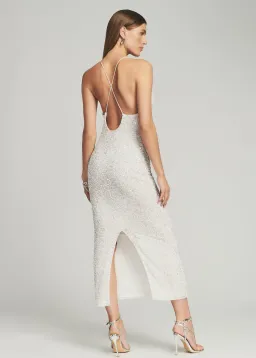 Retrofete Freida Dress White Sequin Size 10 for rent on The Volte - image 4