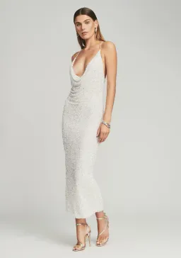 Retrofete Freida Dress White Sequin Size 10 for rent on The Volte - image 2