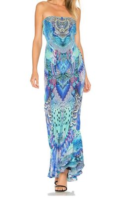 Camilla Moondance Strapless Long Dress with Frill Print Size 8 for rent on The Volte - image 1