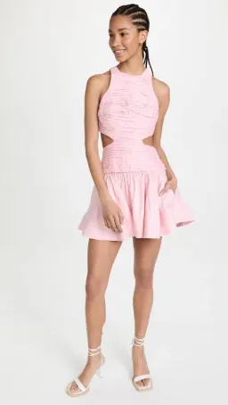 Aje Introspect Cut Out Mini Dress Pink Size 8 for rent on The Volte - image 1