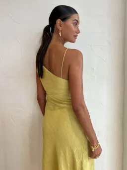 One Fell Swoop Frida Midi Dress in Golden Straw Size 6 for rent on The Volte - image 5