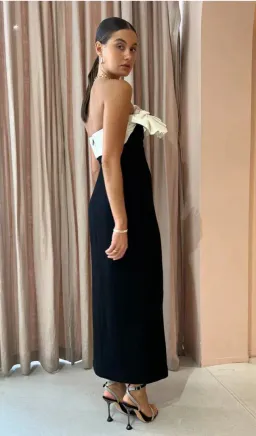 Rachel Gilbert Lavina Midi Dress Black/Ivory Size AU 8 for rent on The Volte - image 3