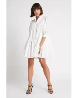 Aje Frequency Drawstring Smock Dress Ivory Size 10  for rent on The Volte - image 1