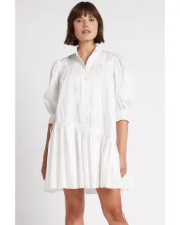 Aje Frequency Drawstring Smock Dress Ivory Size 10  for rent on The Volte - image 2