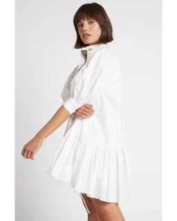 Aje Frequency Drawstring Smock Dress Ivory Size 10  for rent on The Volte - image 3