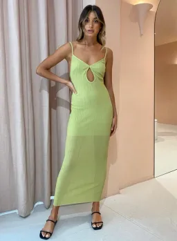 Bec & Bridge Plisse Maxi Dress in Pistachio Size 8  for rent on The Volte - image 3