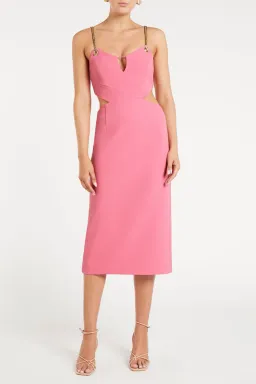 Rebecca Vallance Dulce Amore Midi Dress Pink Size 6 for rent on The Volte - image 1