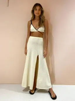 Bec & Bridge Enzo Knit Twist Top and Skirt Cream Size AU 6 for rent on The Volte - image 2