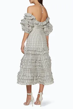 Zimmermann Painted Hearts Folds Midi Dress Print Size 6 for rent on The Volte - image 3