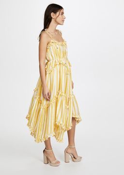 Zimmermann Lumino Floating Stripe Dress Yellow Size 6 for rent on The Volte - image 2
