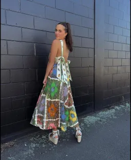 Alemais Trippy Troppo Halter Midi Dress Multicolored Size AU 10 for rent on The Volte - image 4