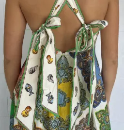 Alemais Trippy Troppo Halter Midi Dress Multicolored Size AU 10 for rent on The Volte - image 6