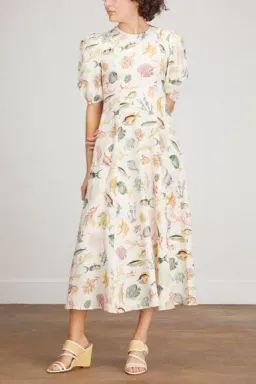 Alemais Wanda Linen Midi Dress Fish Underwater Size 10 for rent on The Volte - image 3