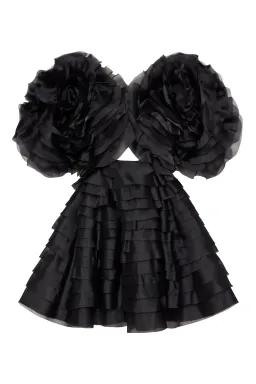 Aje Amour Ruffle Mini Dress Black Size 12 / L for rent on The Volte - image 5