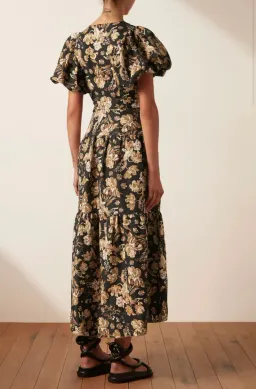 Shona Joy Palermo Plunged Short Sleeve Midi Dress Black Size AU 16 for rent on The Volte - image 3