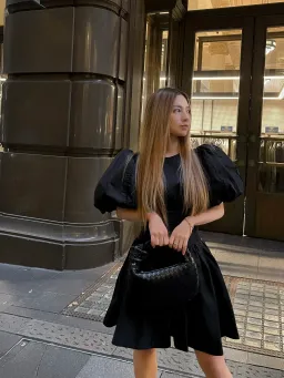 Aje Gianna Puff Sleeve Mini Dress Black Size 8 for rent on The Volte - image 6