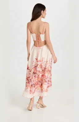 Zimmermann The Devi Scallop Midi Dress in Cream Floral Size 1 / Au 10 for rent on The Volte - image 2
