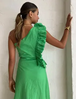 By Nicola Adrift Midi Dress in Parakeet Green Size 12 for rent on The Volte - image 2