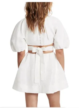 Aje Psychedelia Cut Out Mini Dress White Size 4 / XXS for rent on The Volte - image 3