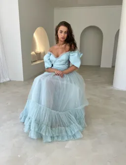 Bilal El Dana Gown Blue Size 8 for rent on The Volte - image 1