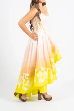 Zimmermann Wonderland Lace Up Midi Dress Sunset Ombre Size 0 / AU 8 for rent on The Volte - image 5