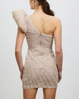 Rachel Gilbert Phoebe Mini Dress Nude Size AU 8 for rent on The Volte - image 3