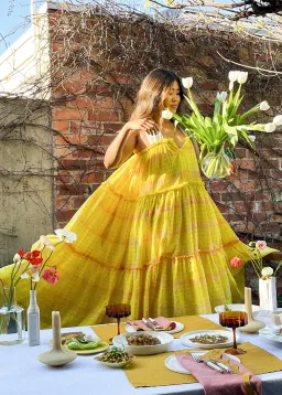 Aje Wilderness Tiered Maxi Dress Yellow Size AU 6 / US 2 for rent on The Volte - image 7