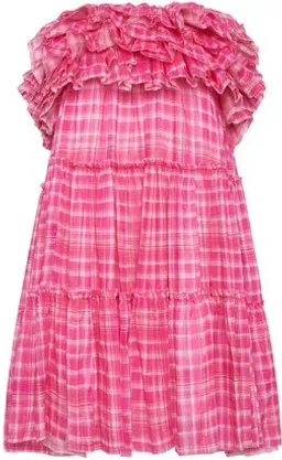 Aje Bungalow Tiered Mini Dress Pink Size 8 for rent on The Volte - image 4