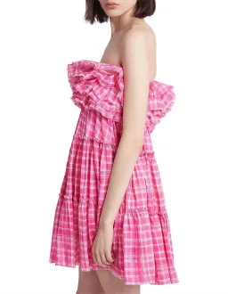 Aje Bungalow Tiered Mini Dress Pink Size 8 for rent on The Volte - image 3