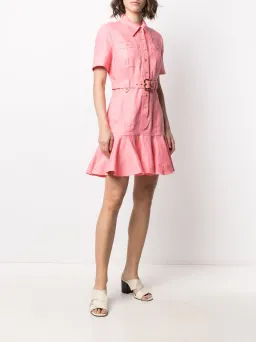 Zimmermann Poppy Belted Mini Dress Watermelon Pink Size 0 / AU 8 for rent on The Volte - image 1