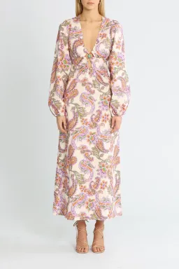 Suboo Sienna Long Sleeve Keyhole Front Maxi Dress Multi Size 14 for rent on The Volte - image 1