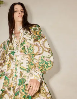 Alemais Octavia Mini Ruffle Dress Linen Long Sleeve Multi Size AU 8 for rent on The Volte - image 6